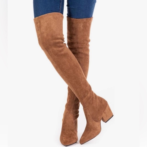 Suede high-knee boots - Picture 1 of 2